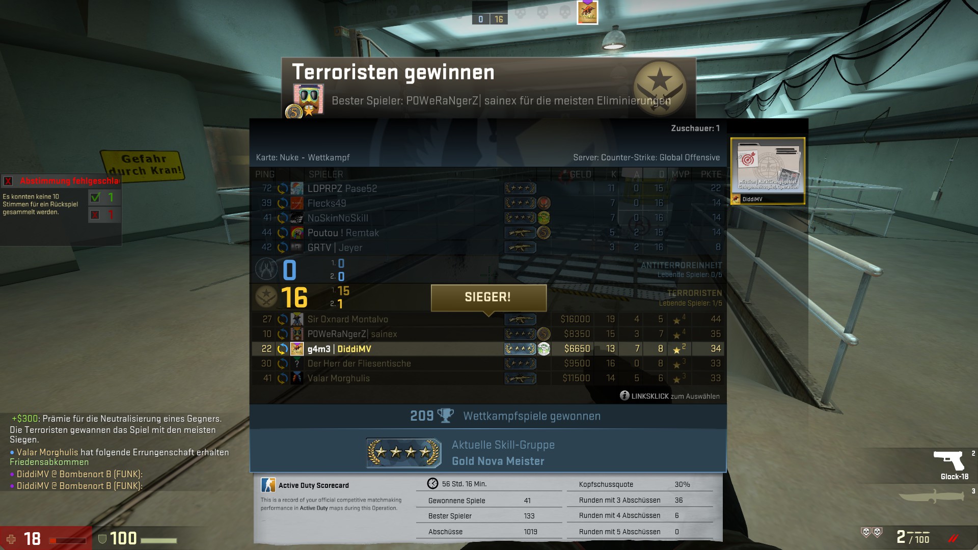 CSGO 16:0